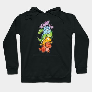 Rainbow DInosaur Stack Hoodie